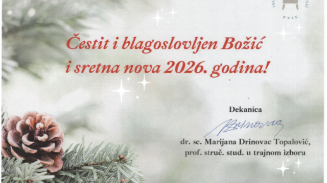 ČESTITKA DEKANICE VELEUČILIŠTA