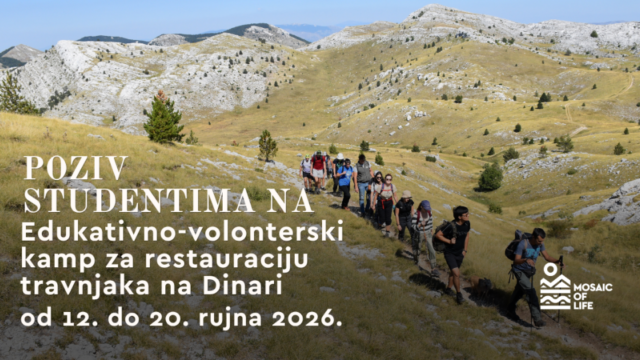 Poziv studentima na edukativno-volonterski kamp za restauraciju travnjaka na Dinari